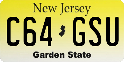 NJ license plate C64GSU