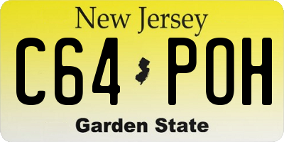 NJ license plate C64POH