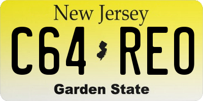 NJ license plate C64REO