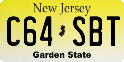 NJ license plate C64SBT