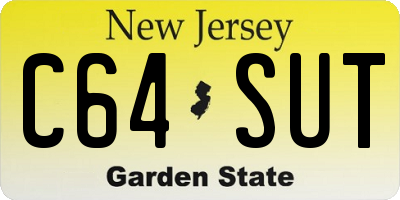 NJ license plate C64SUT
