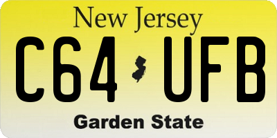 NJ license plate C64UFB