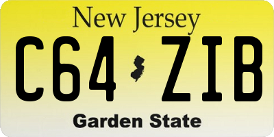 NJ license plate C64ZIB