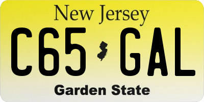 NJ license plate C65GAL