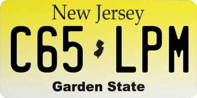 NJ license plate C65LPM