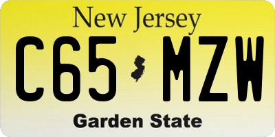 NJ license plate C65MZW