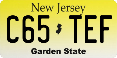 NJ license plate C65TEF