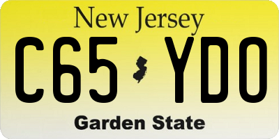 NJ license plate C65YDO