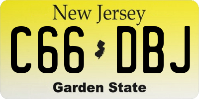 NJ license plate C66DBJ