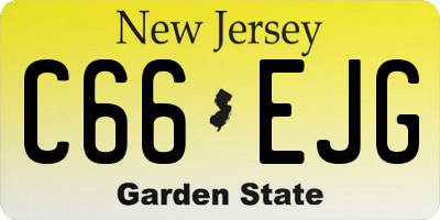 NJ license plate C66EJG