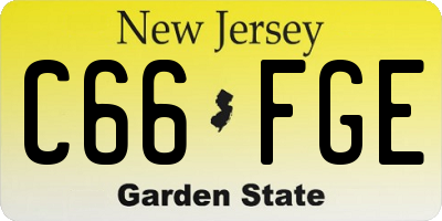 NJ license plate C66FGE