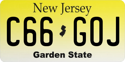 NJ license plate C66GOJ