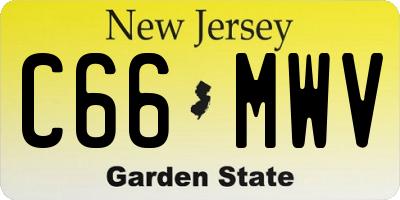 NJ license plate C66MWV