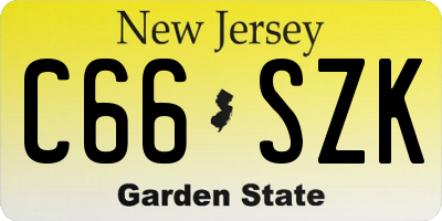 NJ license plate C66SZK