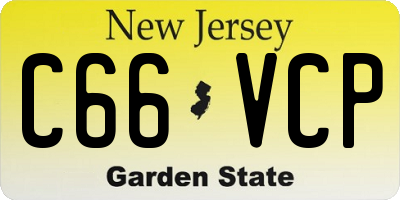NJ license plate C66VCP