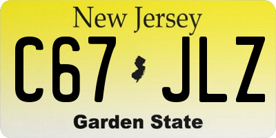 NJ license plate C67JLZ