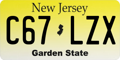 NJ license plate C67LZX