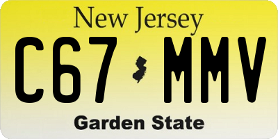 NJ license plate C67MMV