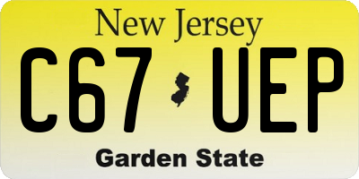 NJ license plate C67UEP