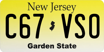 NJ license plate C67VSO