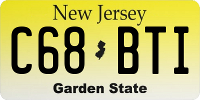 NJ license plate C68BTI