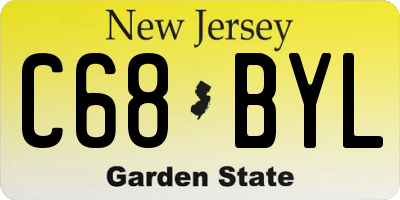 NJ license plate C68BYL