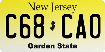 NJ license plate C68CAO