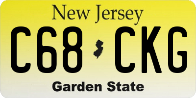 NJ license plate C68CKG