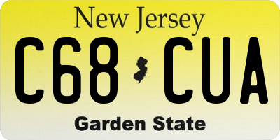 NJ license plate C68CUA