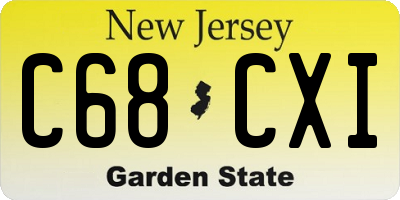 NJ license plate C68CXI