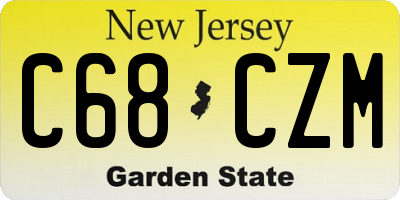 NJ license plate C68CZM