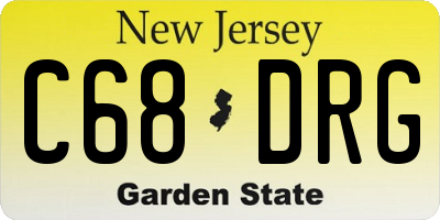 NJ license plate C68DRG