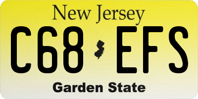 NJ license plate C68EFS