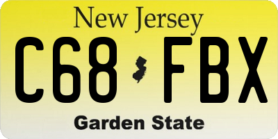 NJ license plate C68FBX