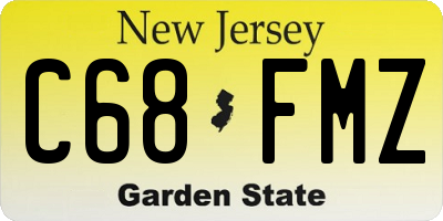 NJ license plate C68FMZ