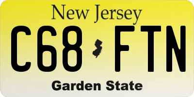 NJ license plate C68FTN