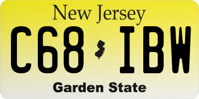 NJ license plate C68IBW