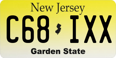 NJ license plate C68IXX