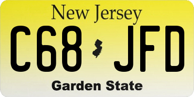 NJ license plate C68JFD