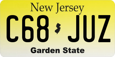 NJ license plate C68JUZ