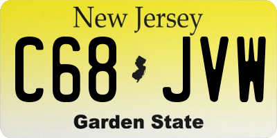 NJ license plate C68JVW