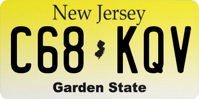 NJ license plate C68KQV