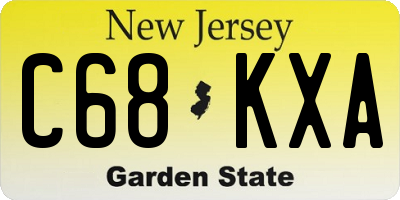 NJ license plate C68KXA