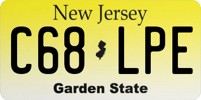 NJ license plate C68LPE