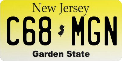 NJ license plate C68MGN