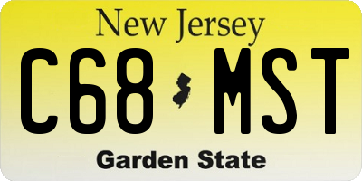 NJ license plate C68MST