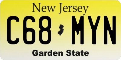 NJ license plate C68MYN