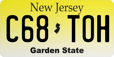 NJ license plate C68TOH