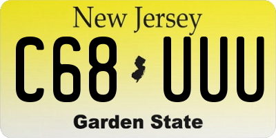 NJ license plate C68UUU