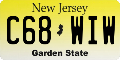 NJ license plate C68WIW